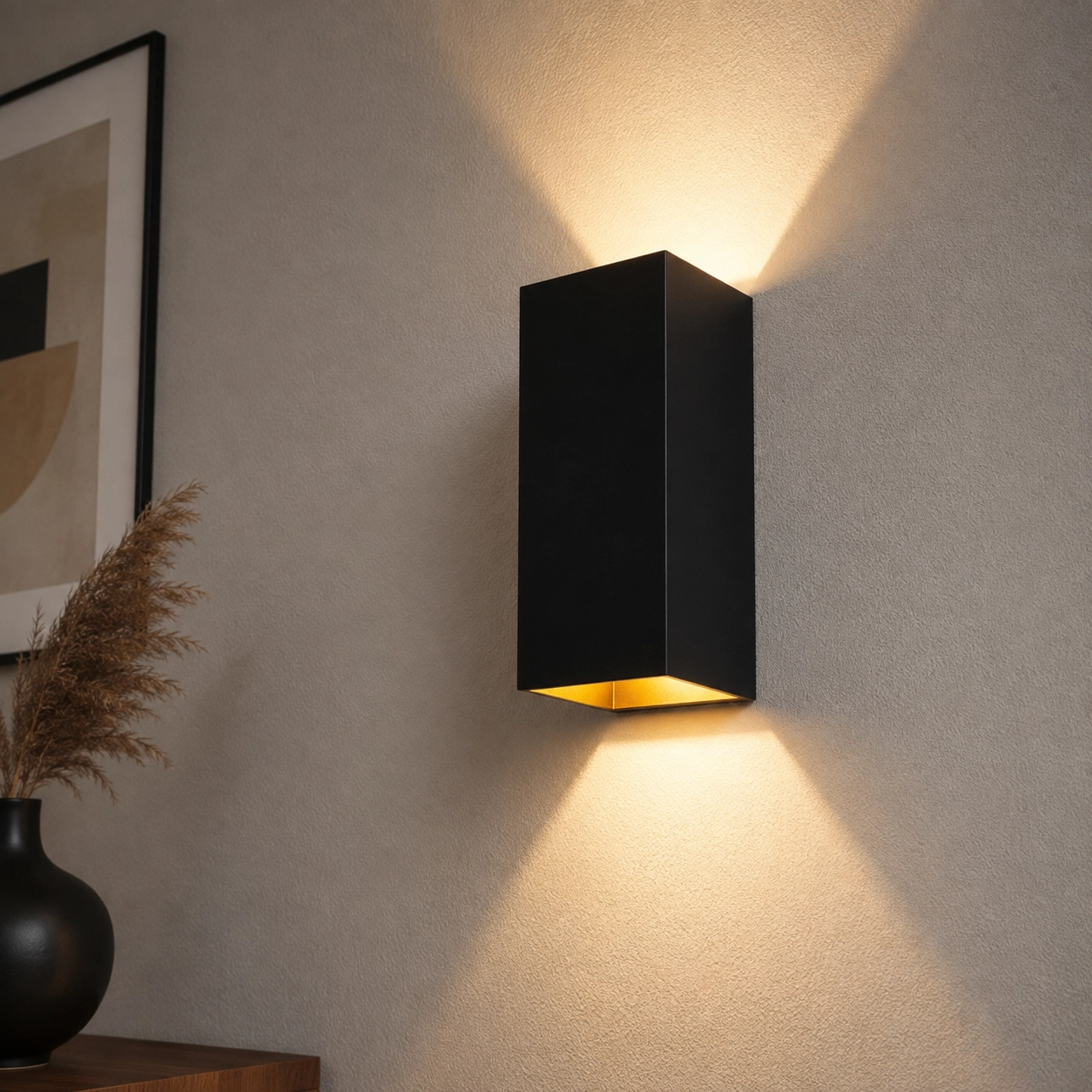 Applique élégante Dante XL noir avec de l'or