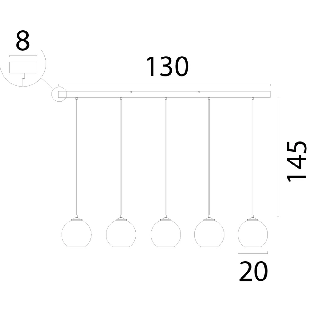 Lampe suspendue à 5 lumières Corda rotin Ø 20cm Masterlight 8718121321738