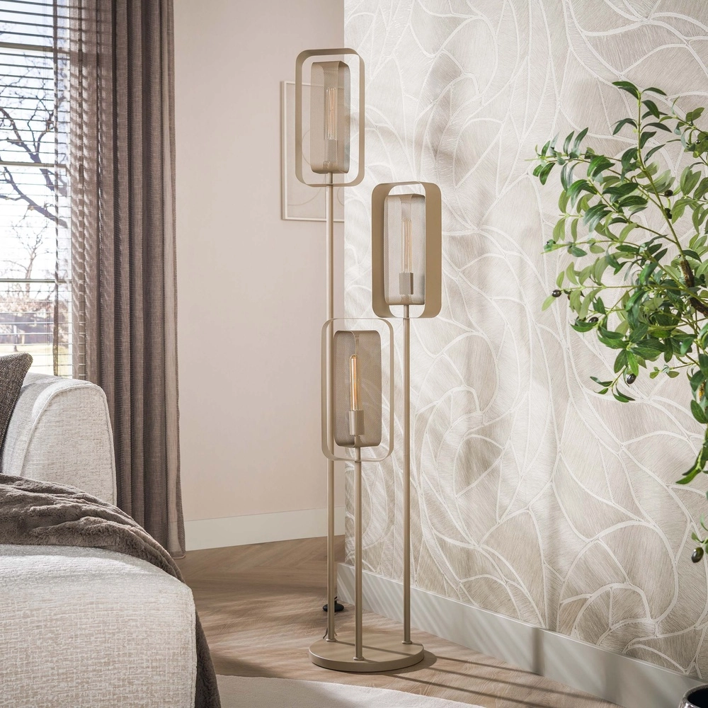 Lampe sur pied unique Mesh brun sable Lyora 8716803515130