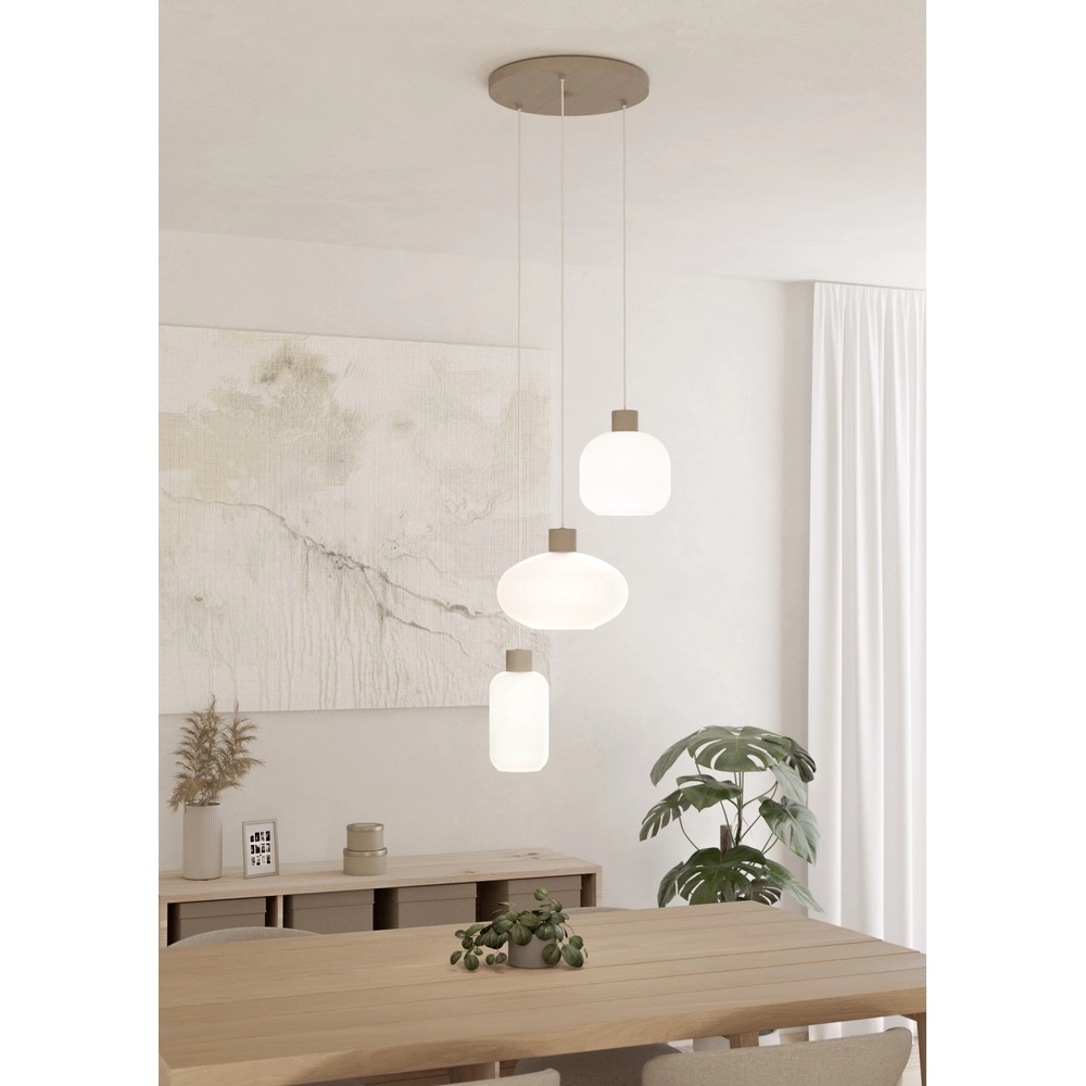 Lampe pendante de conception Dasmina brun sable avec 3 lumières blanches Eglo 9008606406357
