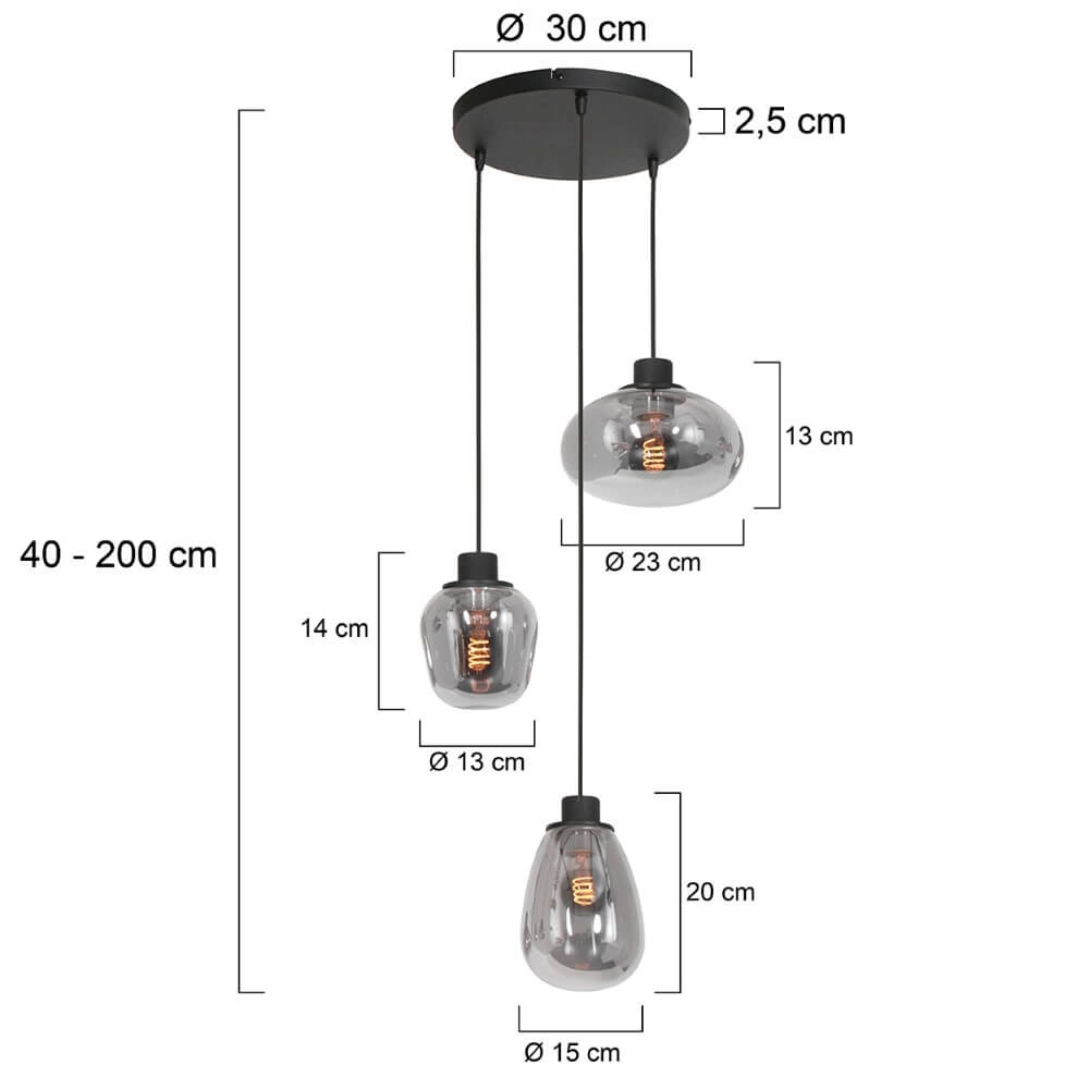 Lampe suspendue Vide Reflexion avec du verre Steinhauer 8712746135596