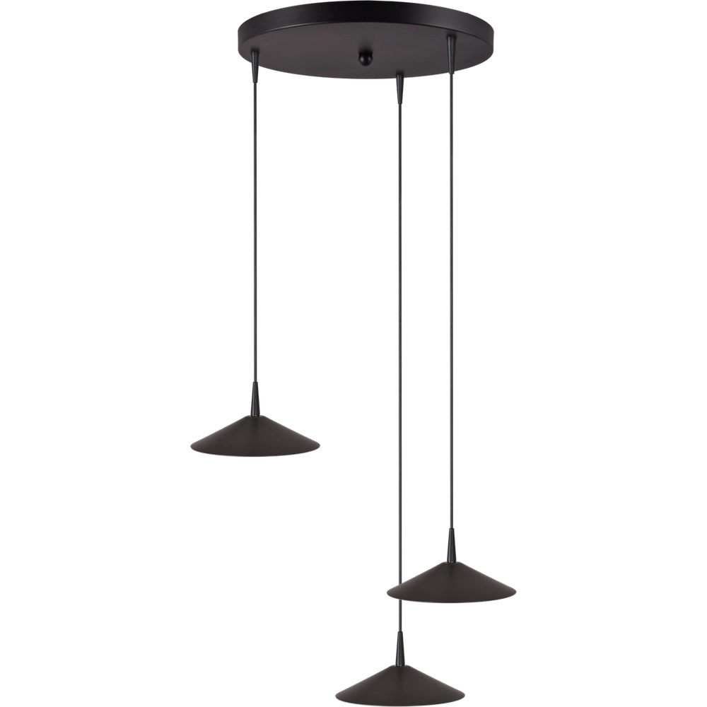 Lampe pendante à 3 lampes Ceppo Noir Ø rond 18cm