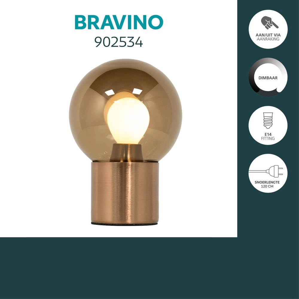 Lampe de table de conception Bravino Bronze en cuivre Eglo 9008606392285
