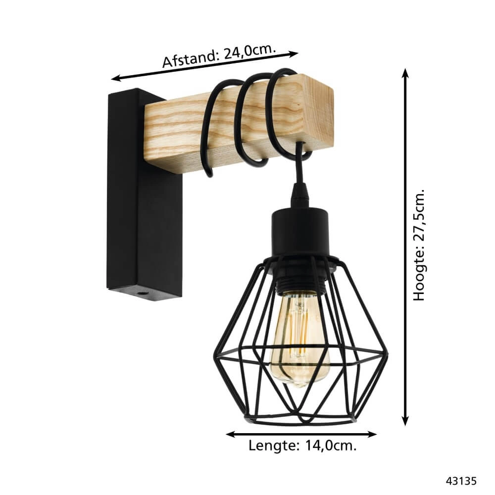 Applique en bois Townshend 5 Eglo 9002759440787