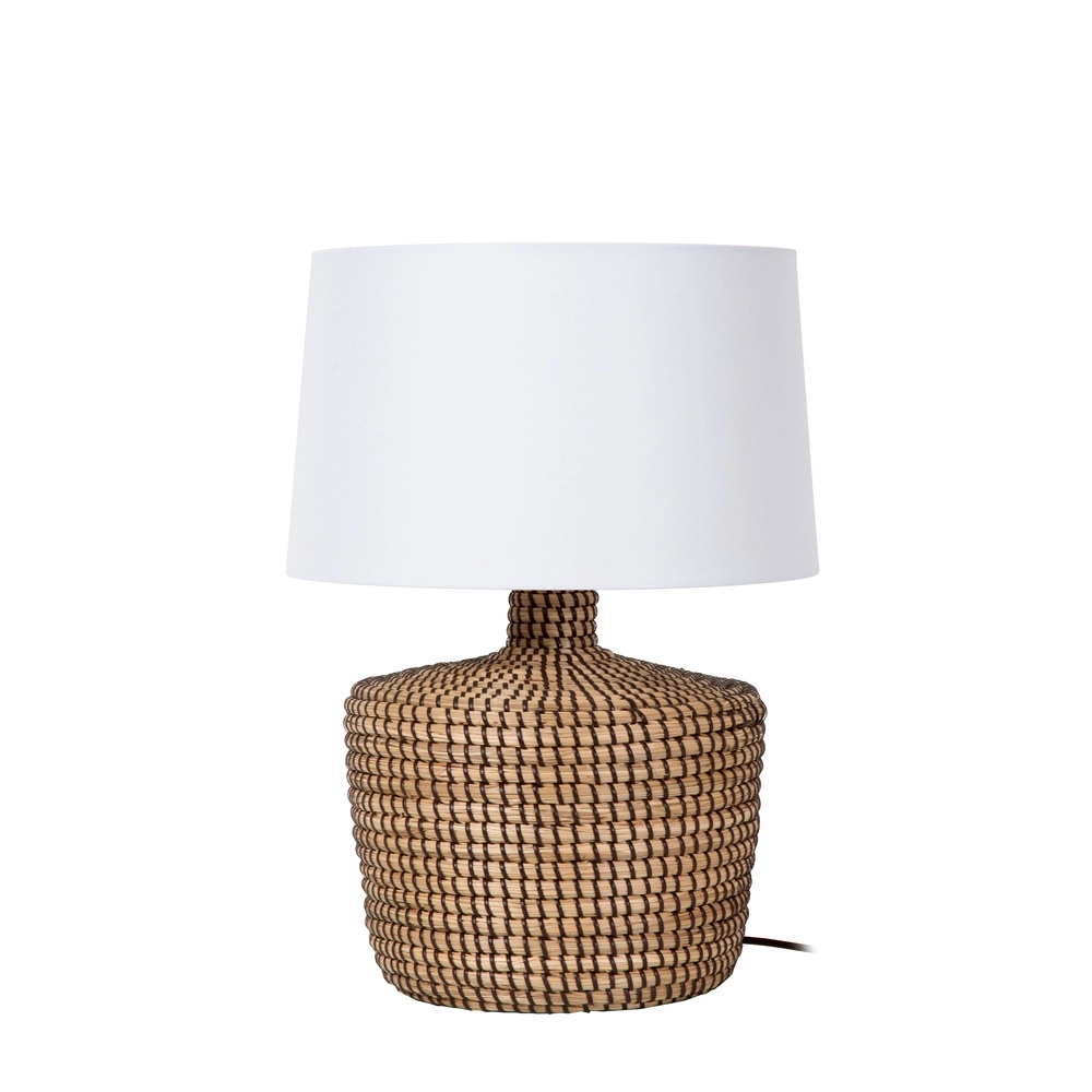 Lampe de table en herbe marine Ambala Ø 35cm - brun avec teinte blanche Premium by Lucide 5411212106100