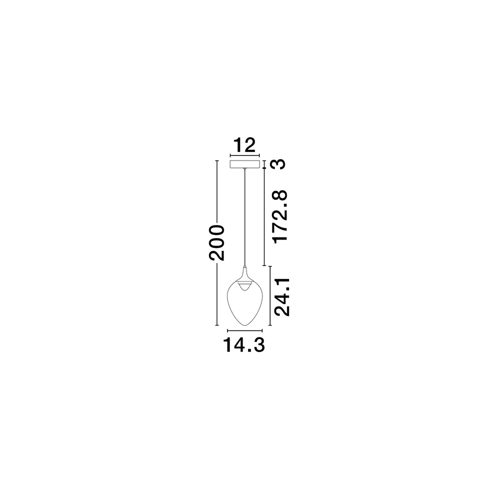 Suspension Nali 1 verre ambré clair Lyora 5212017477750