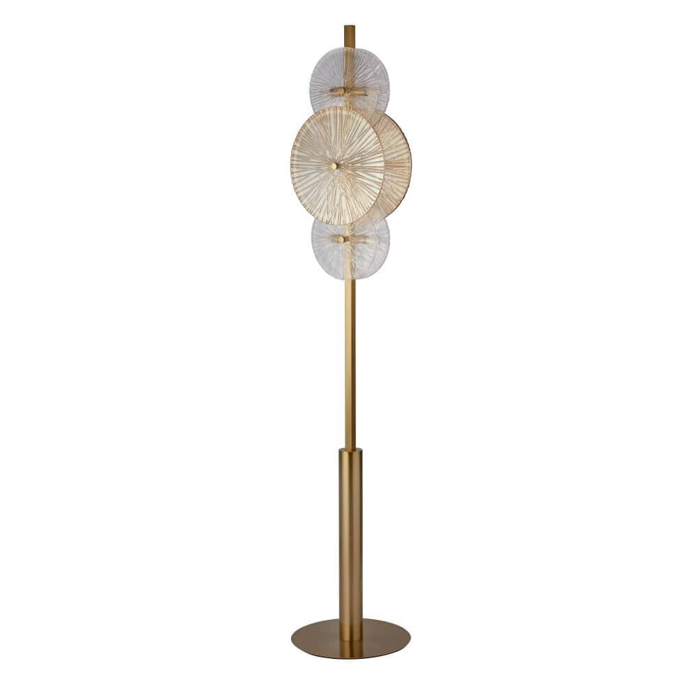 Lampadaire doré Wagon Wheel 151 cm de haut Lampadaire doré Wagon Wheel 151 cm de haut