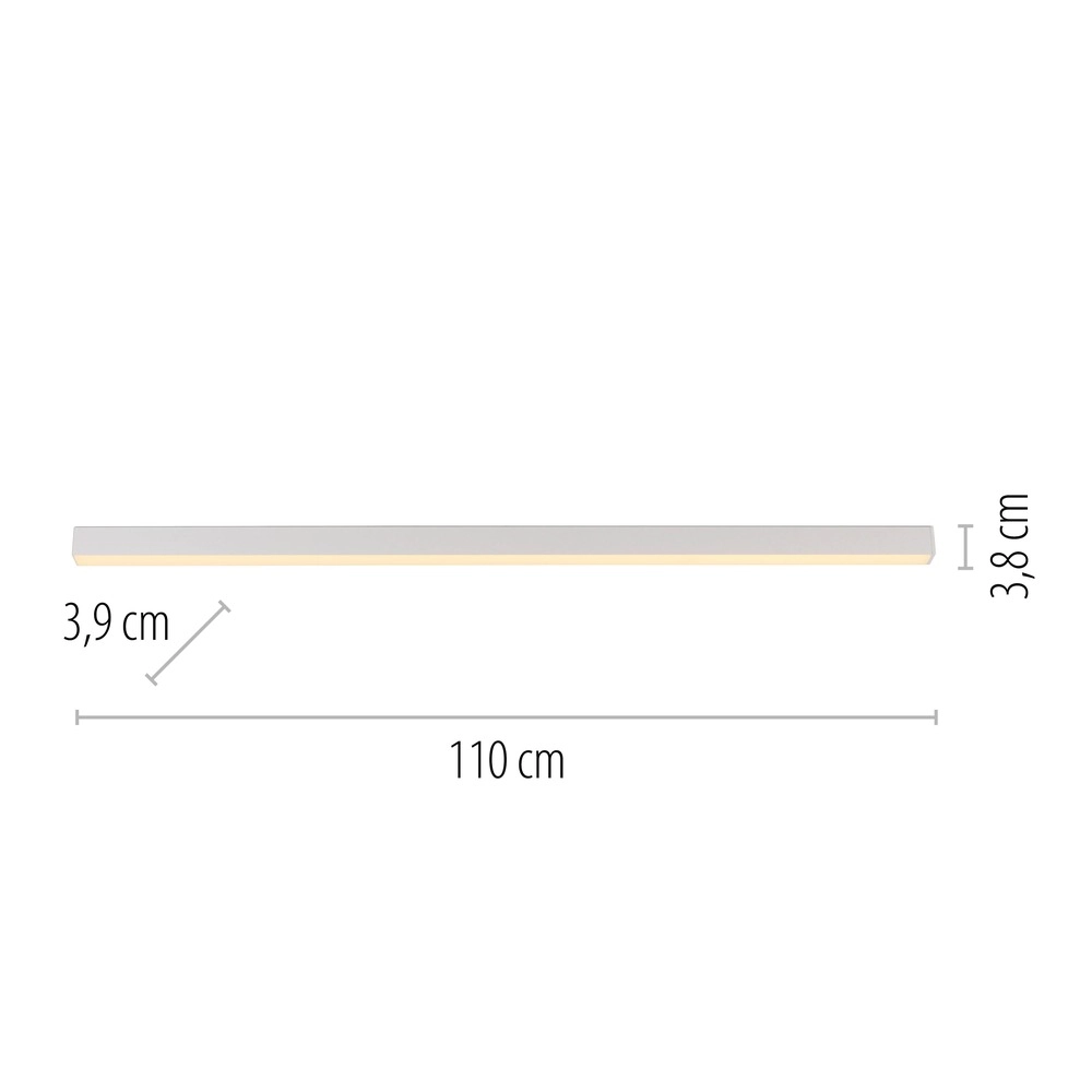 Barreau à LED élégant Pure Lines Straight 110 cm - blanc Paul Neuhaus 4012248395820