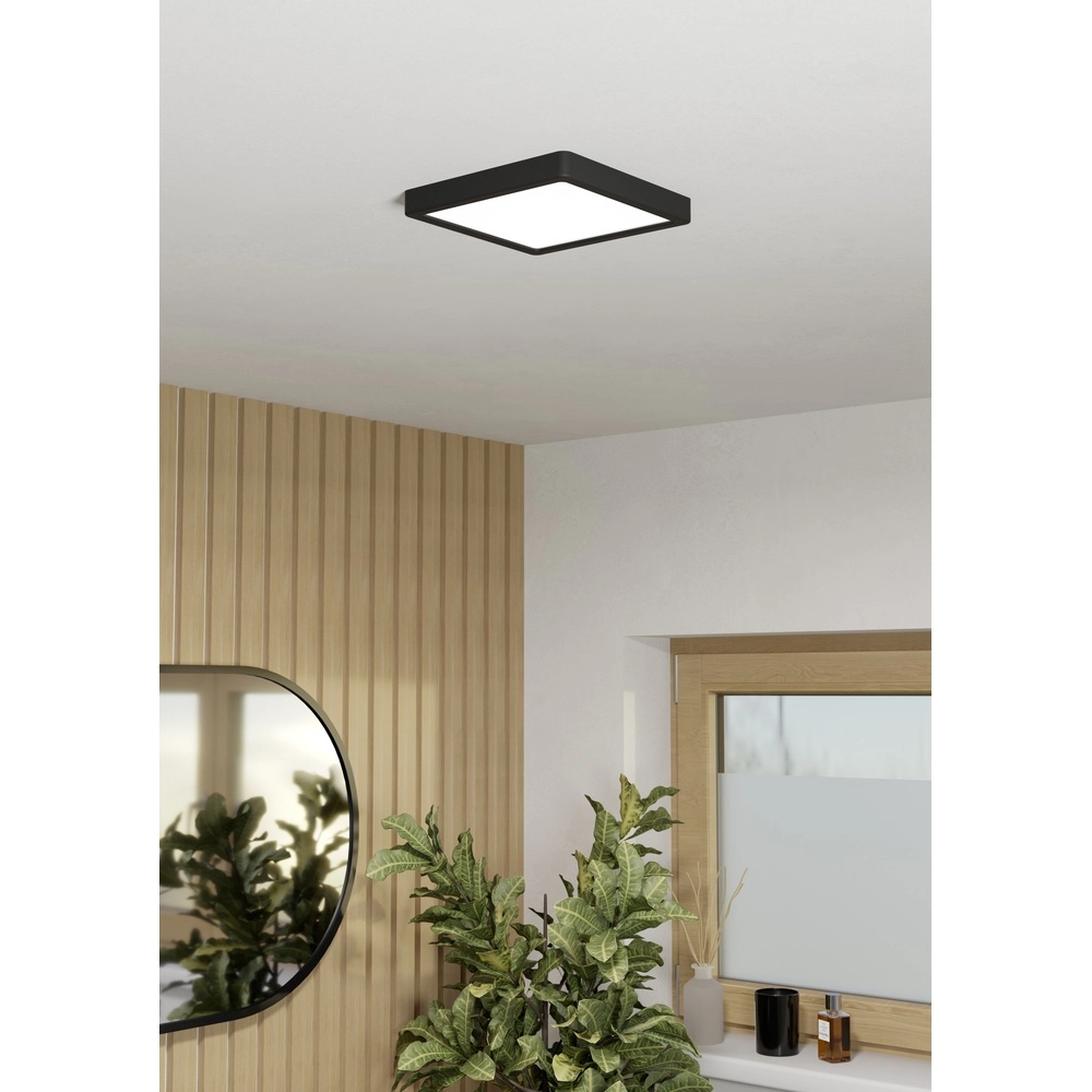 Lumière de plafond IP44 Fueva 6 Carré - Noir - 22x22cm Eglo 9008606330348