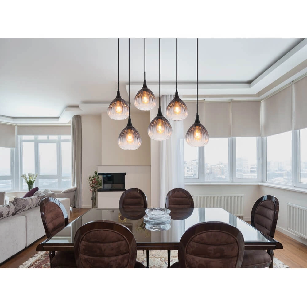 Suspension noire Olsen 6 lumières Globo 9007371447817