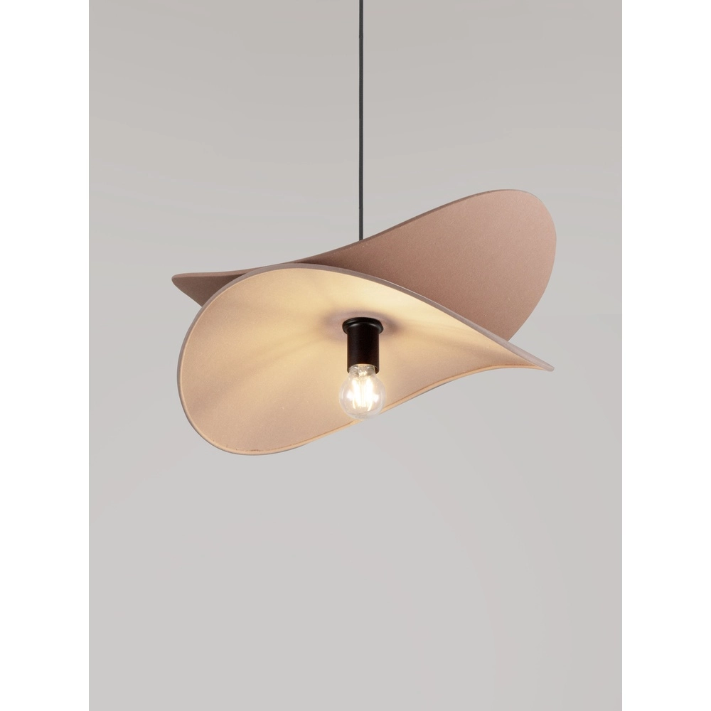 Lampe pendante moderne Luve noir avec marron moka Lyora 5212017493712