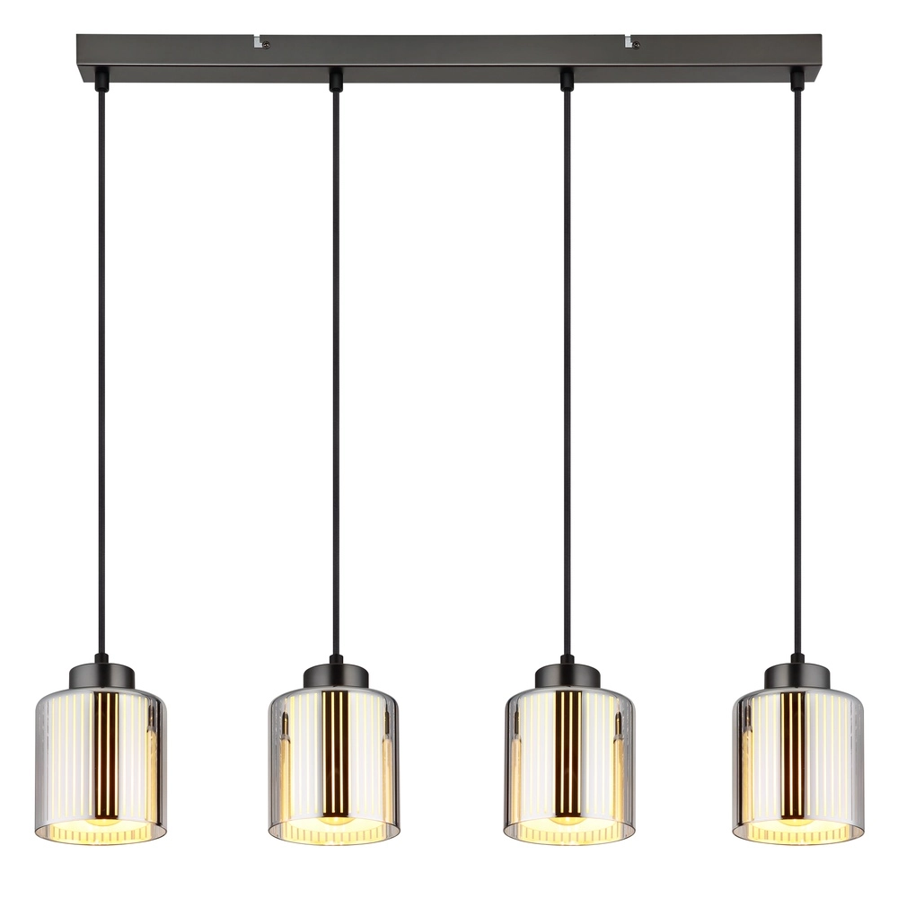 Lampe pendante de conception Felicia Quatre feux en métal canon Globo 9007371525966