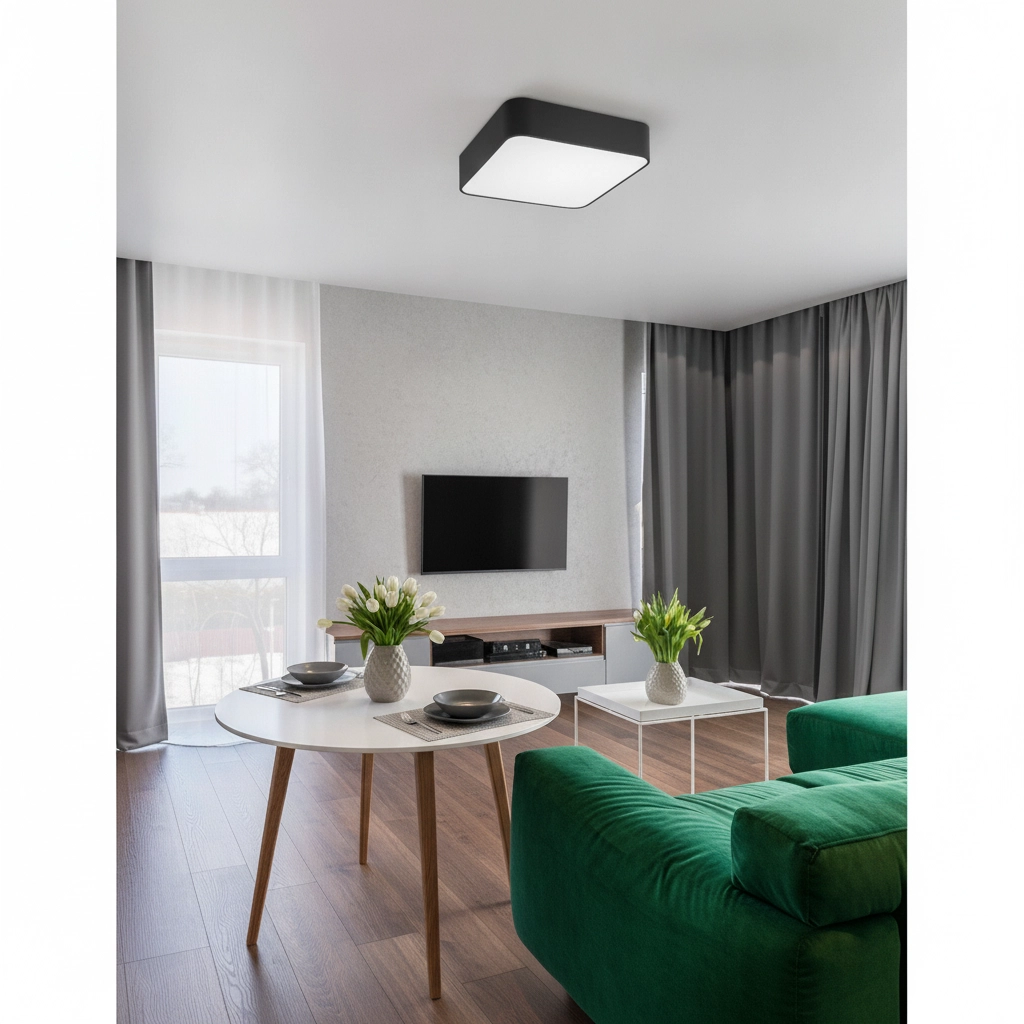Plafonnier carré Ragu noir 36cm