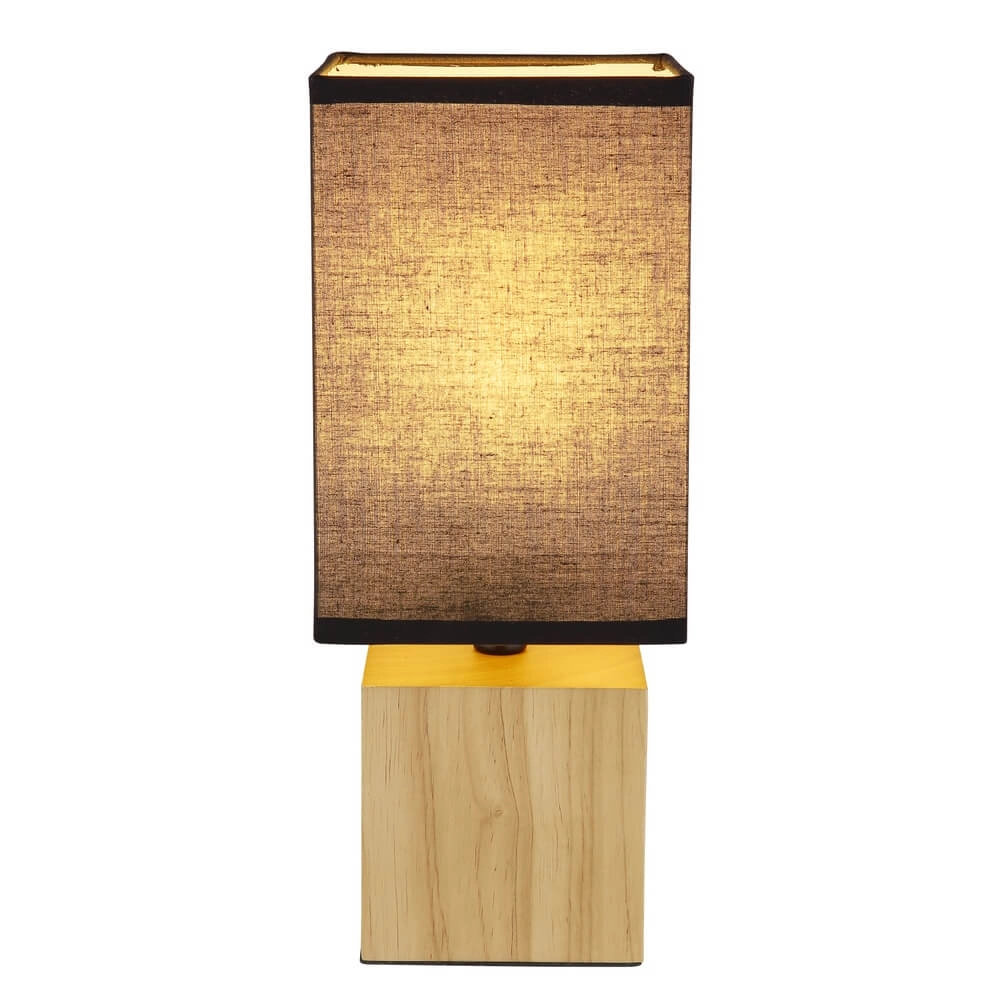 Lampe de table élégante Valentino Bois avec capot noir Globo 9007371432363