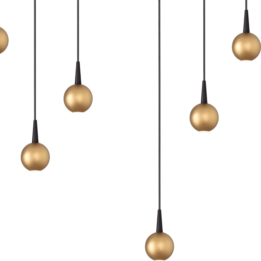 Lampe suspendue à 9 lampes Talana noir avec or Ø 50cm DTW Masterlight 8718121352312