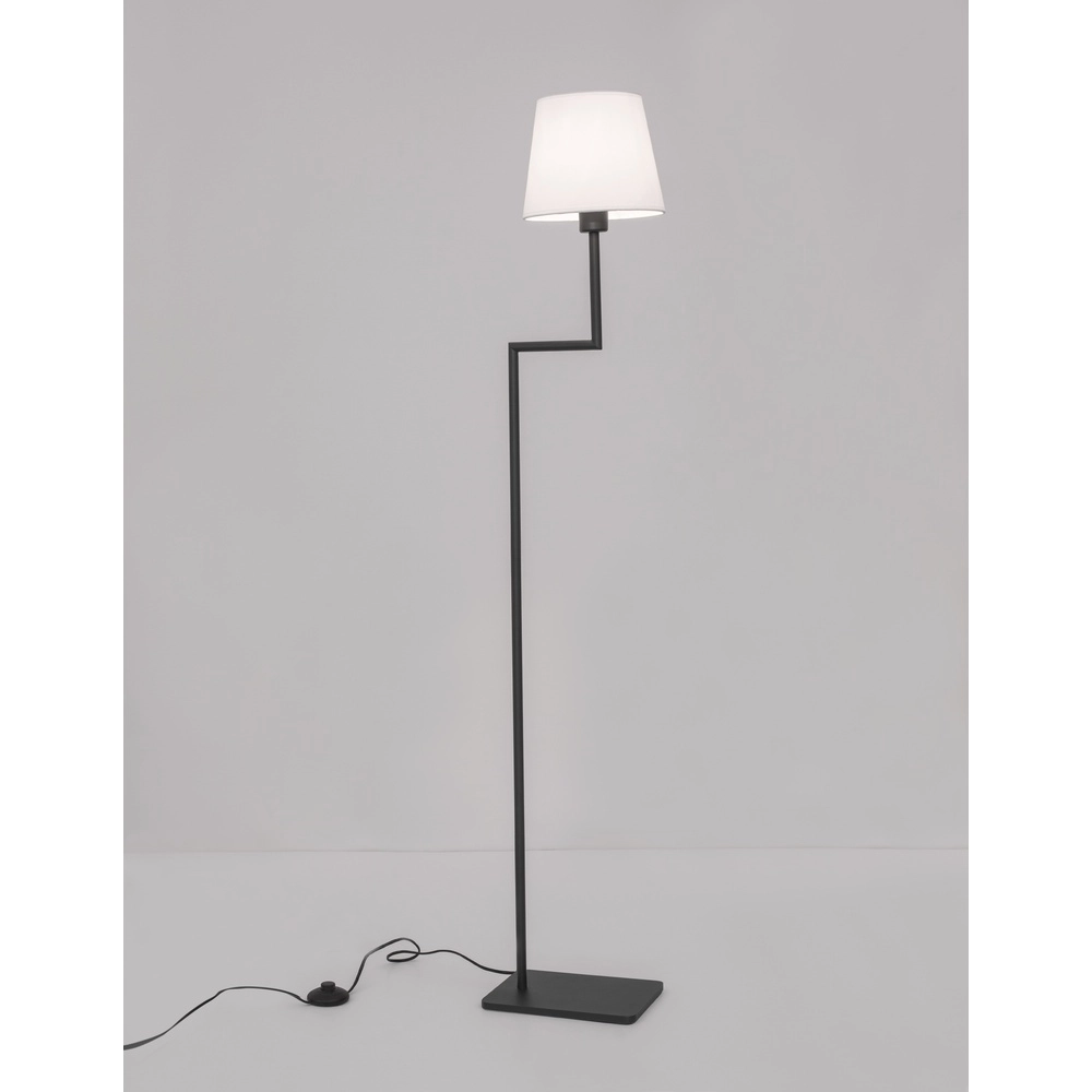 Lampadaire Savona noir avec capuche blanche
