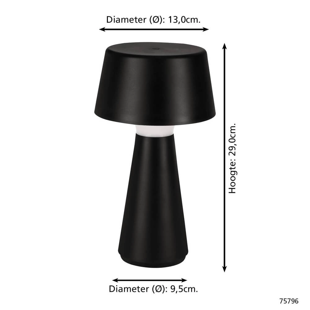 Lampe de table rechargeable Huesa noir Eglo 9002759757960