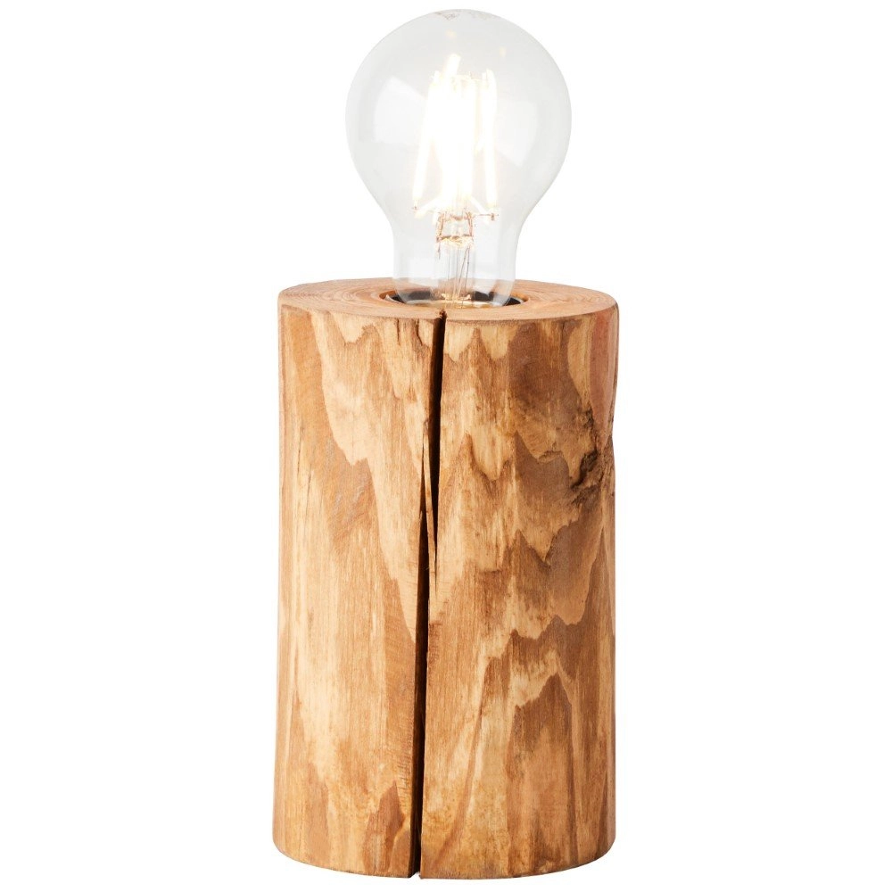 Lampe de table en bois Trabo 15cm bois marron Brilliant 4004353393501