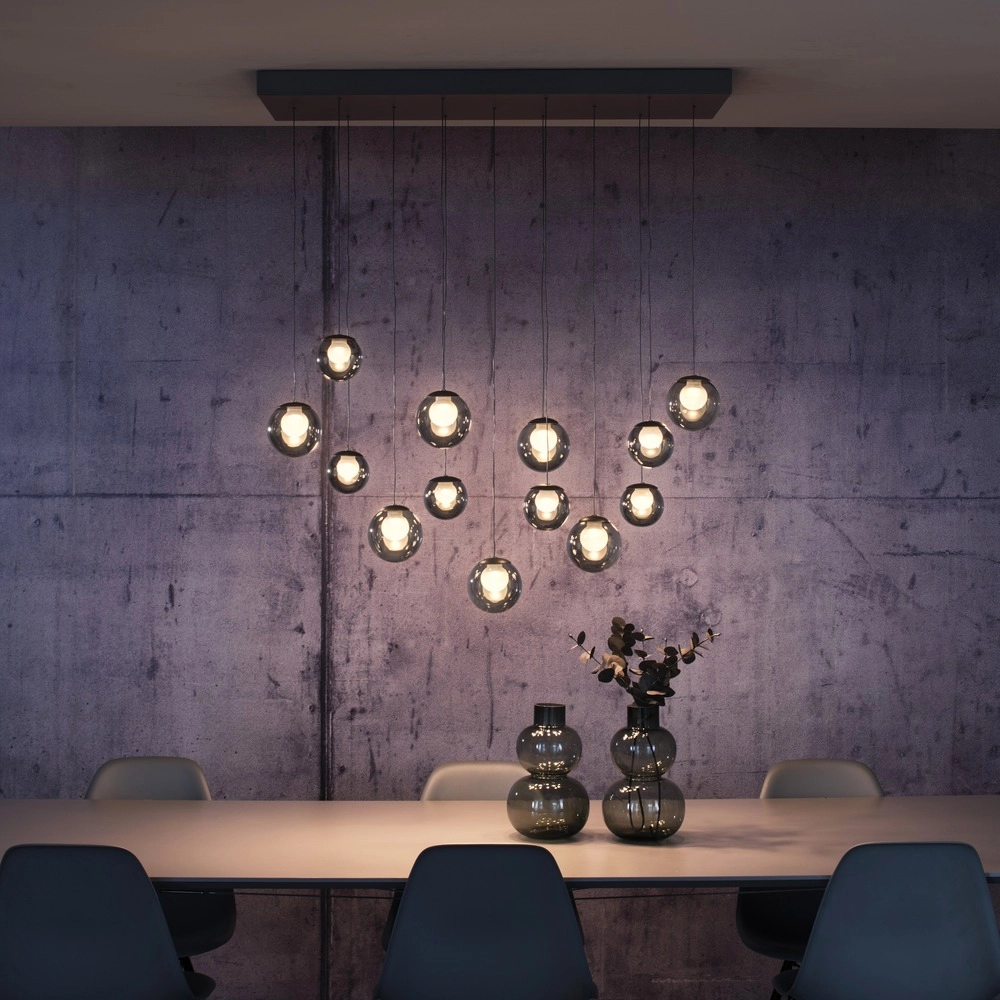 Lampe suspendue à 13 lumières Pure Popup Gris mystique Paul Neuhaus 4012248398302