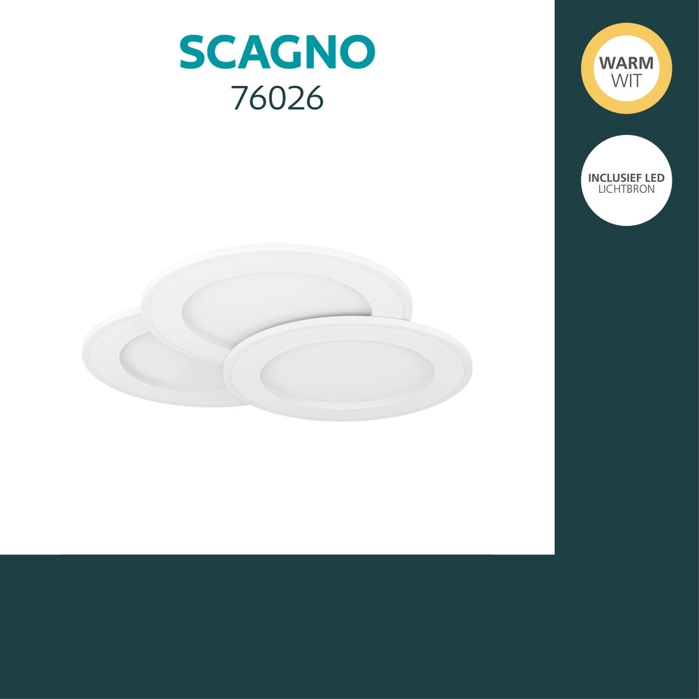 Lampe de plafond Scagno 48 cm de blanc Eglo 9008606391981