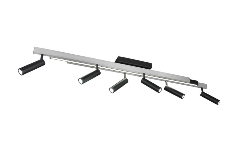 Spot LED 6 lumières Zeno métal avec du noir Trio 4017807627305