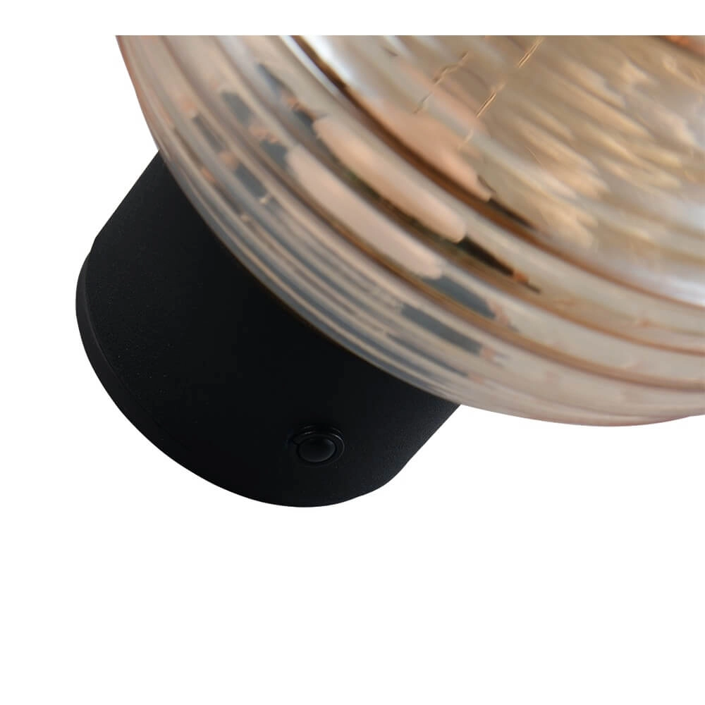 Applique murale Earl Verre ambré rechargeable Trio 4017807643435