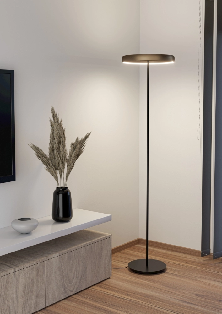 Floor lamp Trabuco black with brown Ø 42cm Stars of Light 9008606359967