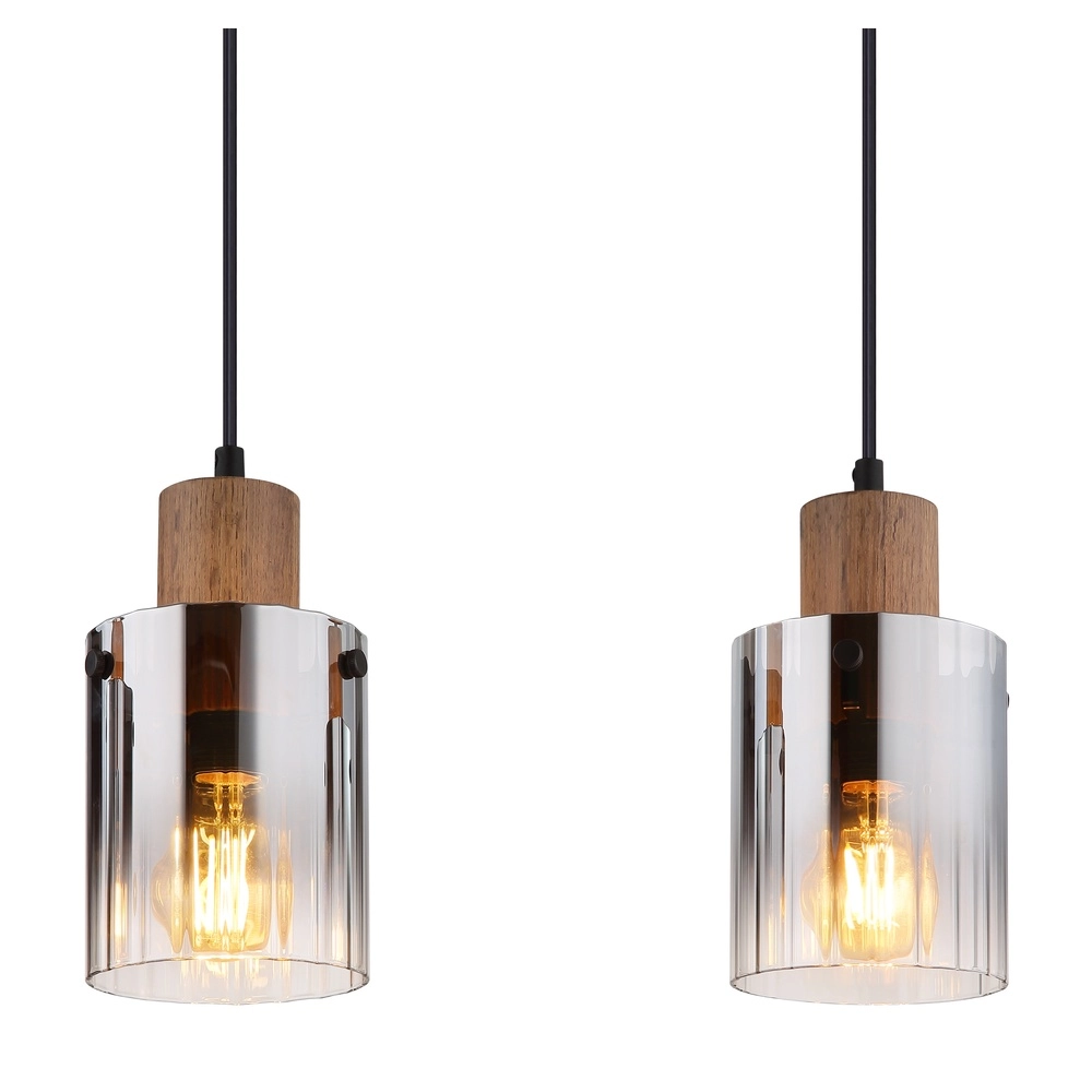 Lampe suspendue Underwood 4-lumière en bois Globo 9007371507658