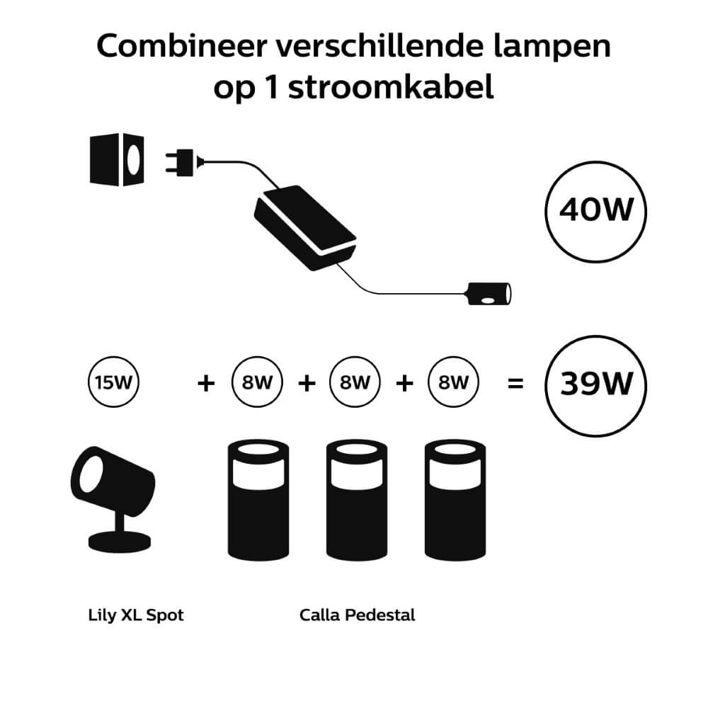 Lampe de jardin Hue Calla Acier inoxydable Philips 8719514388499