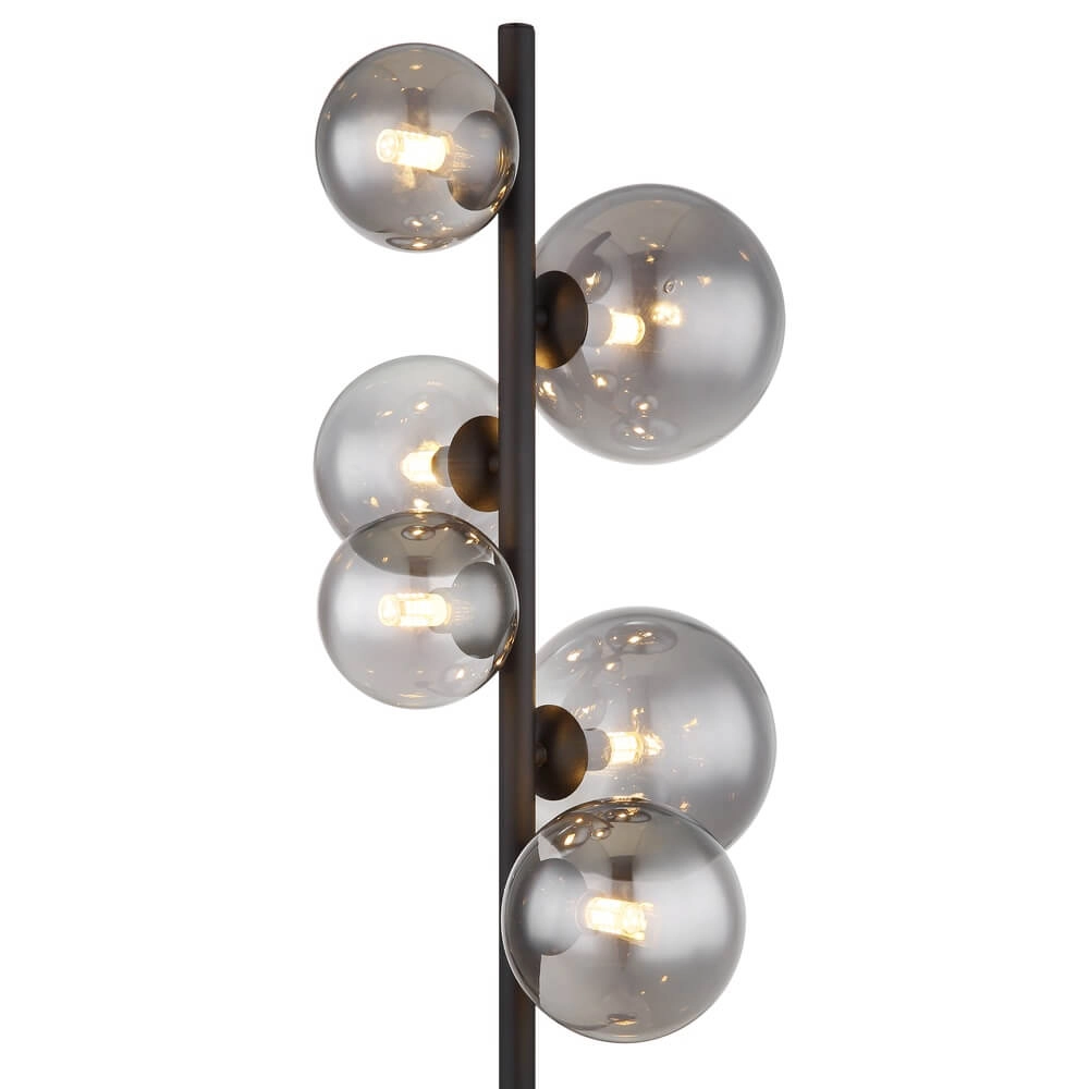 Lampadaire noir Riha 6 lumières Globo 9007371417889