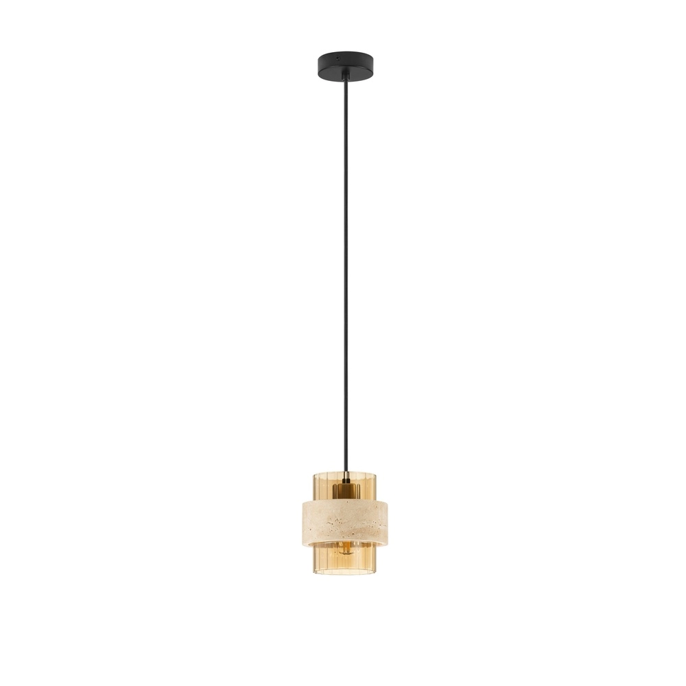 Lampe pendante moderne Melony Verre ambré avec brun sable Lyora 5212063501249
