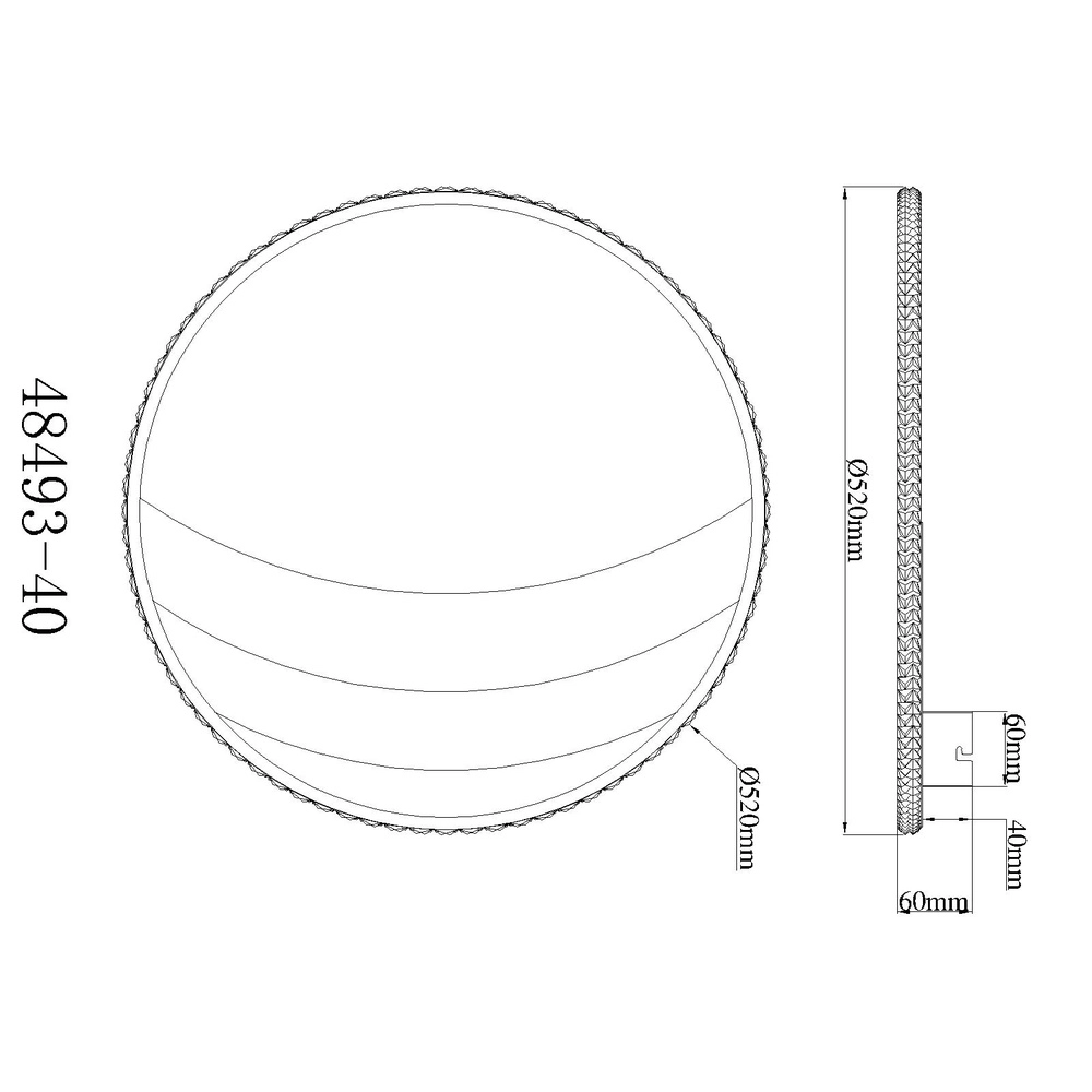 Lampe de plafond unique Constance noir avec or Ø 52cm Globo 9007371572847