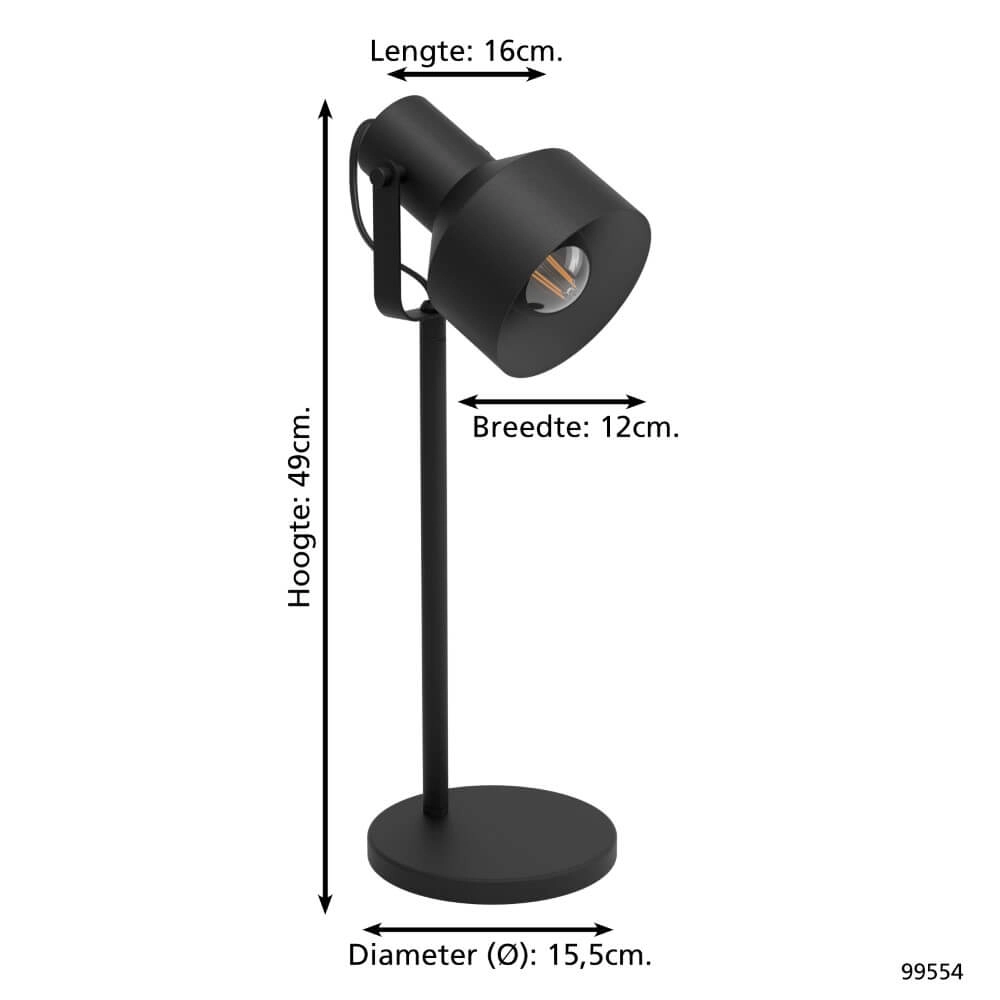 Lampe de bureau noire Casibare Eglo 9002759995546