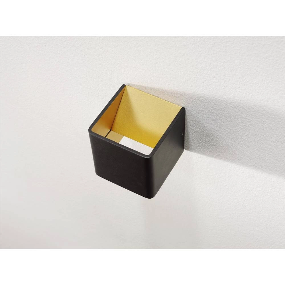 Applique murale carrée Fulda noir avec or Artdelight 8719831736324