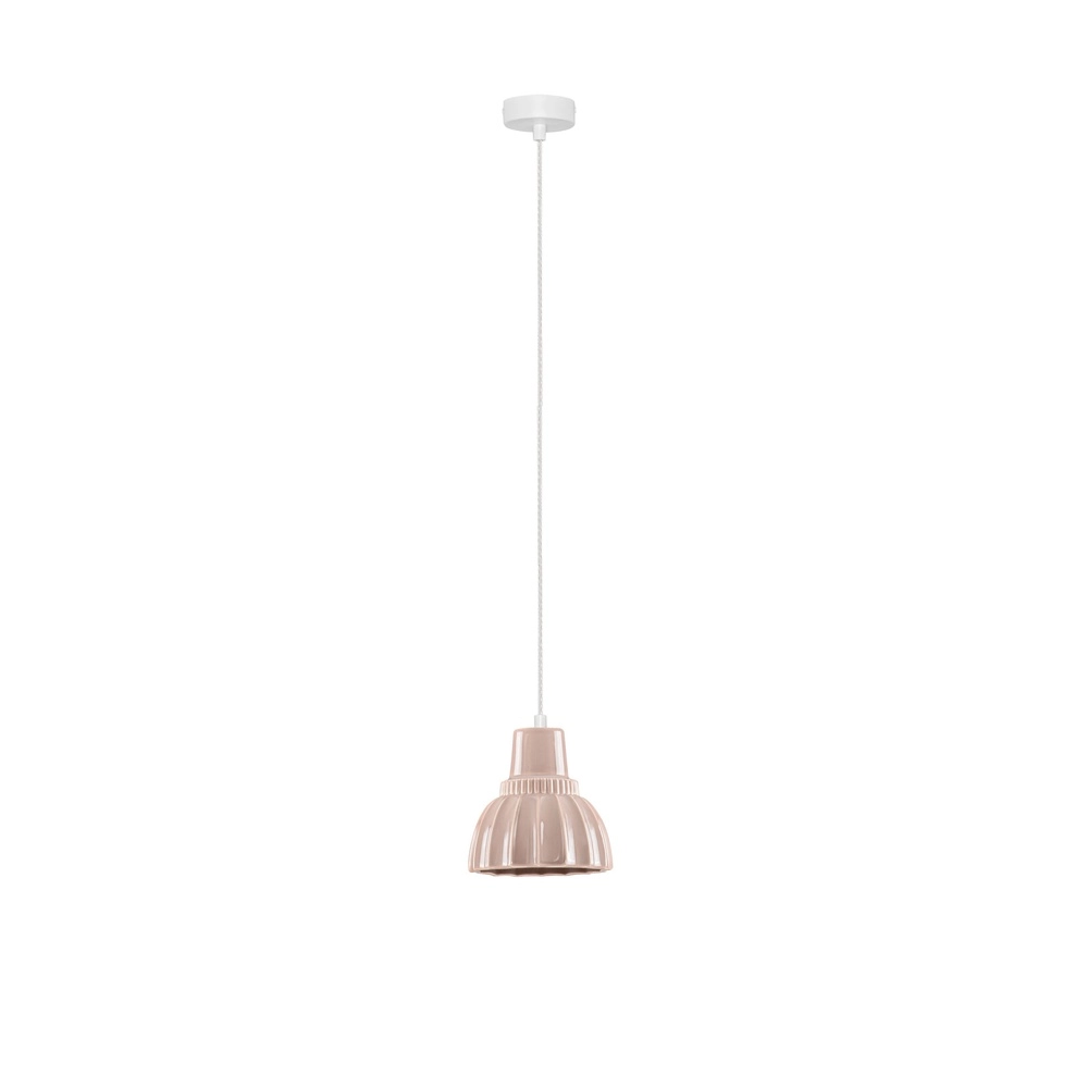 Lampe suspendue Picco Blanc avec marron moka Lyora 5212017495389