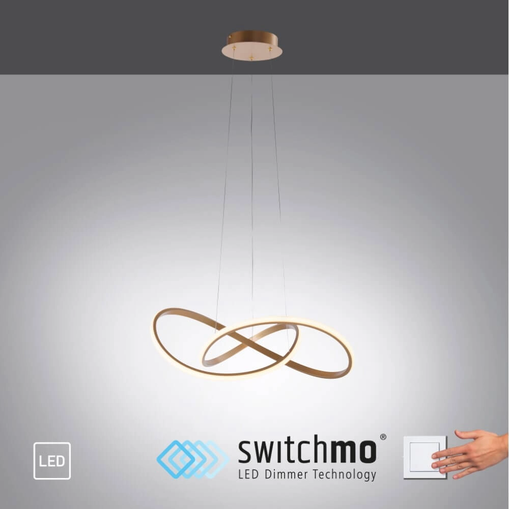 Lampe suspendue Maria laiton Just Light 4043689985578