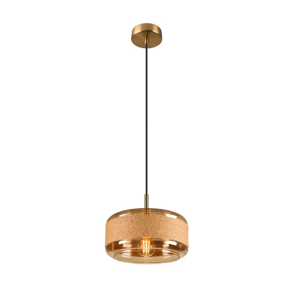 Lampe suspendue Pantilo Rope 27 verre ambré - Ø 27cm SLV 4024163280822