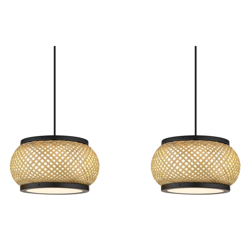 Lampe suspendue Bambora 3 lumières avec du bambou Globo 9007371566860