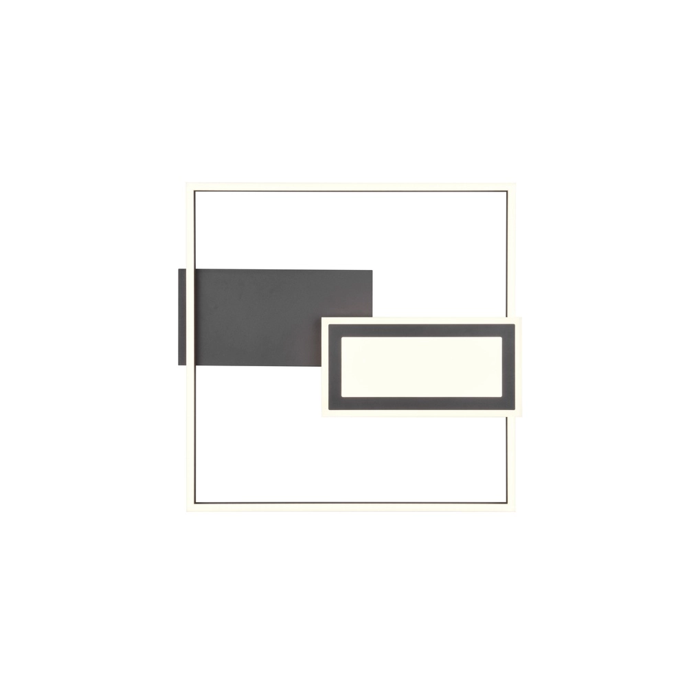 Plafonnier carré Spiro noir 50cm Trio 4017807612455