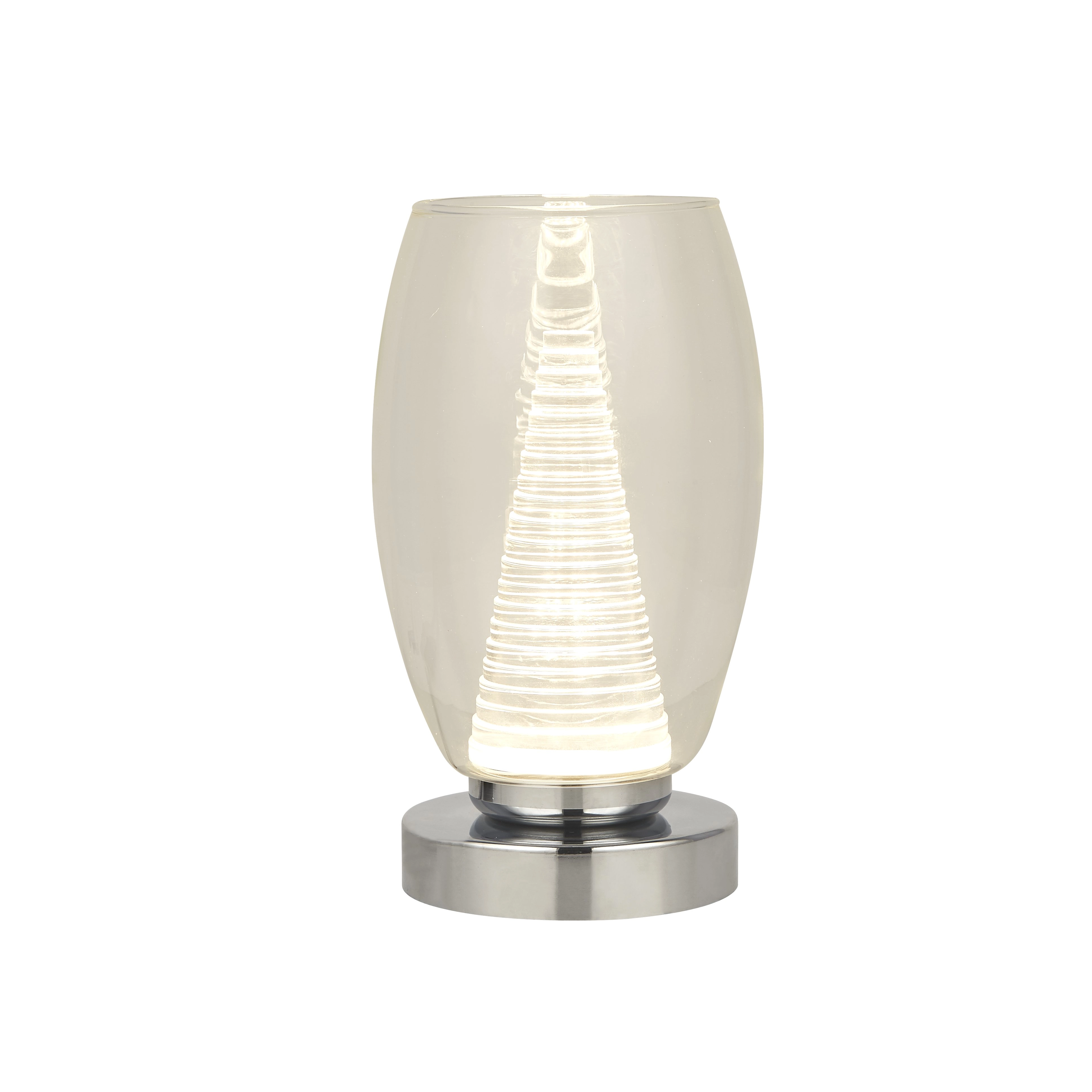 Lampe de table Cyclone chromé avec verre transparent Searchlight 5053423176017