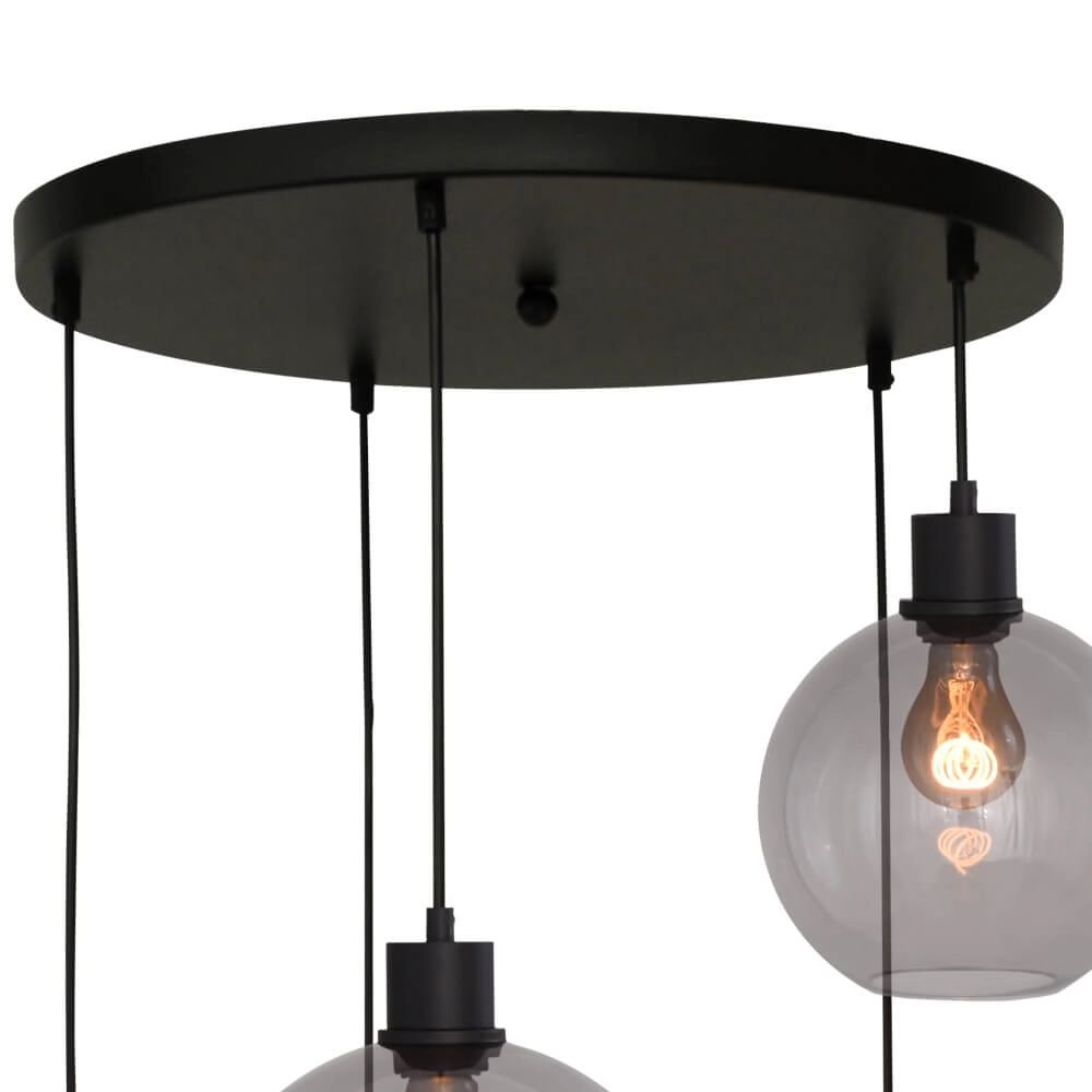 Lampe suspendue Vide Lazise 5 lumières noir Masterlight 8718121303567