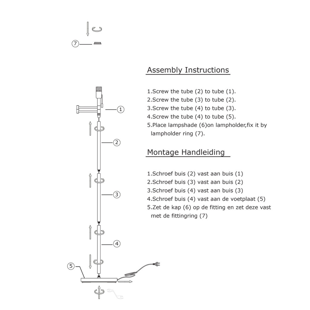 Lampe de pied Bella bronze Steinhauer 8712746165142