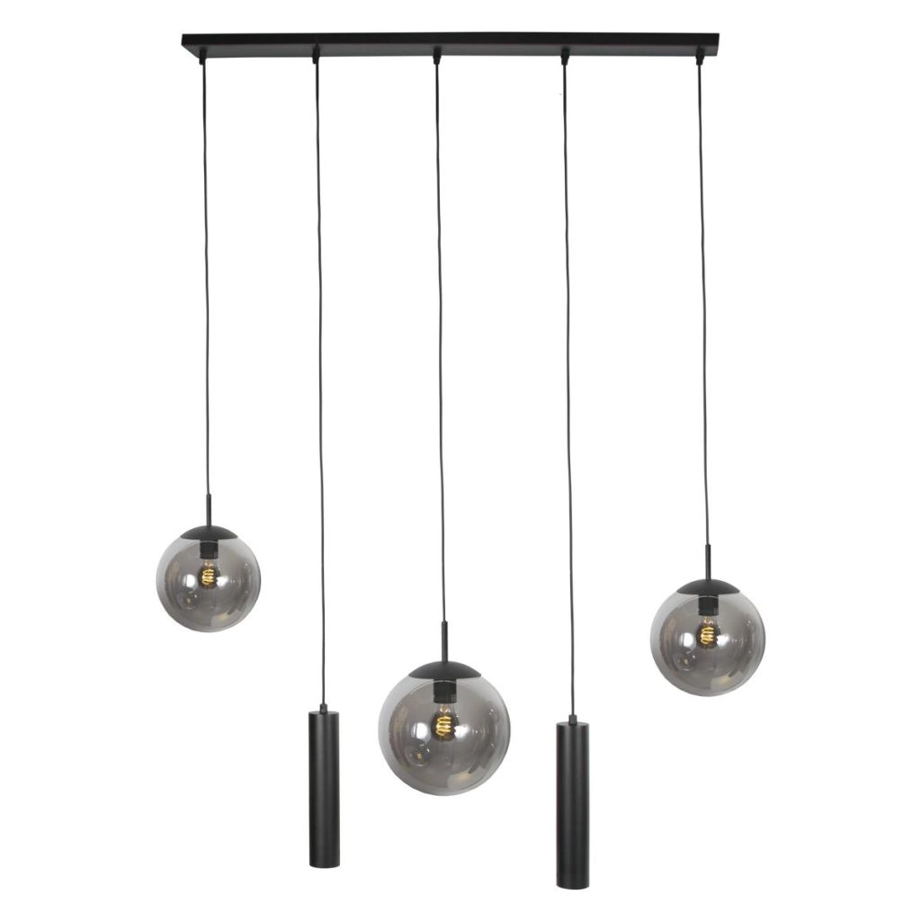 Lampe pendante de conception Bollique Noir à 5 lumières Steinhauer 8712746187687