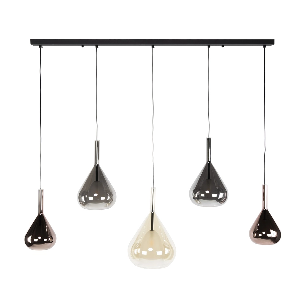 Lampe pendante de table à manger Wings 5 lumières - Ø 24cm verre Lyora 8716803511972