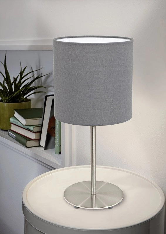 Lampe de table Pasteri 40 cm gris avec chrome mat Eglo 9002759315962