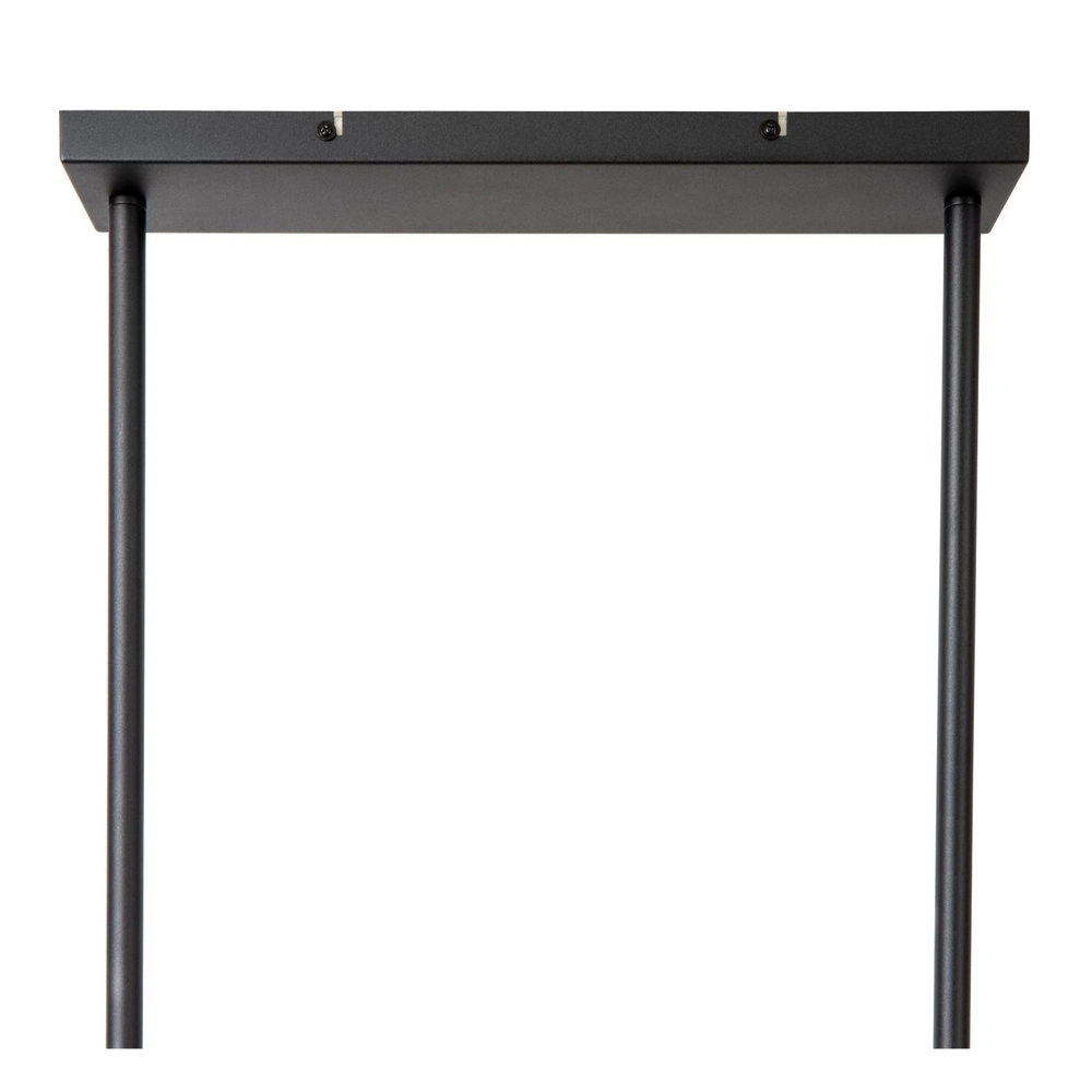 Lampe suspendue à 4 lumières Milonga noir avec bois Lucide 5411212211750