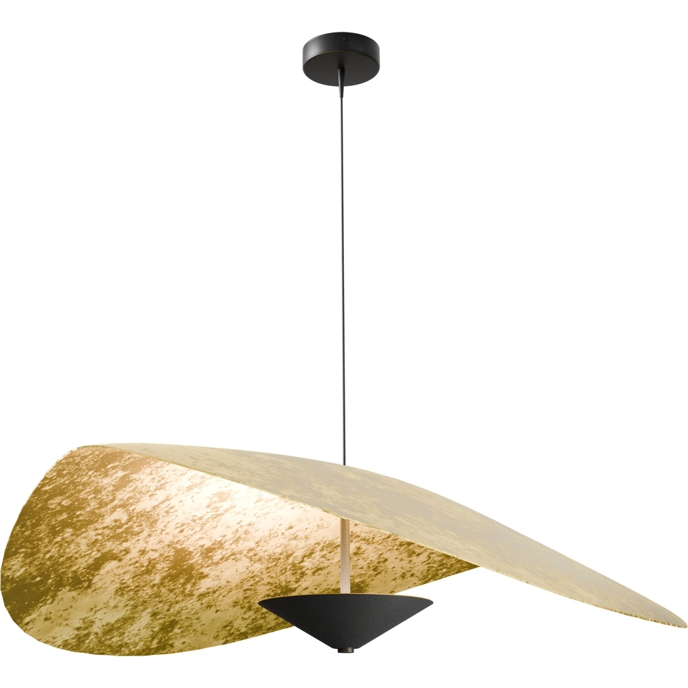 Ø Lumière suspendue LED de 90 cm Lente Feuille d’or