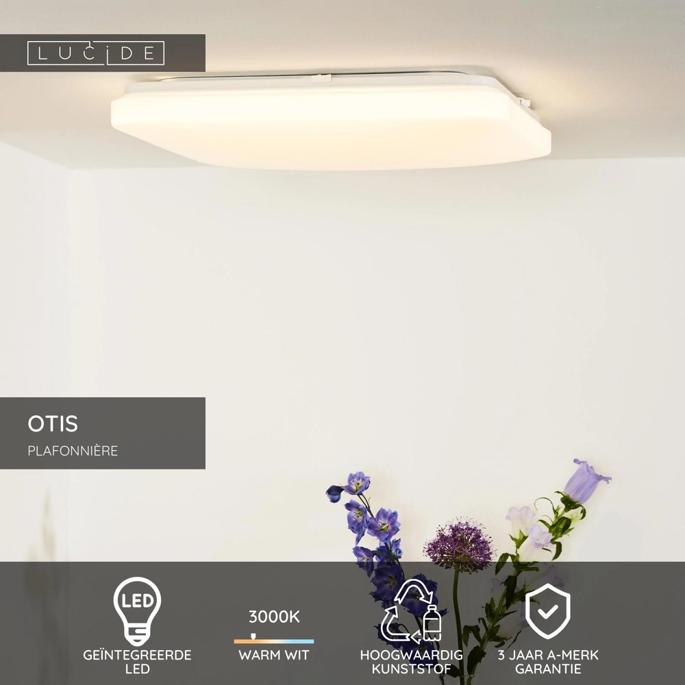Lumière carrée au plafond Otis 43 cm de blanc Lucide 5411212791368