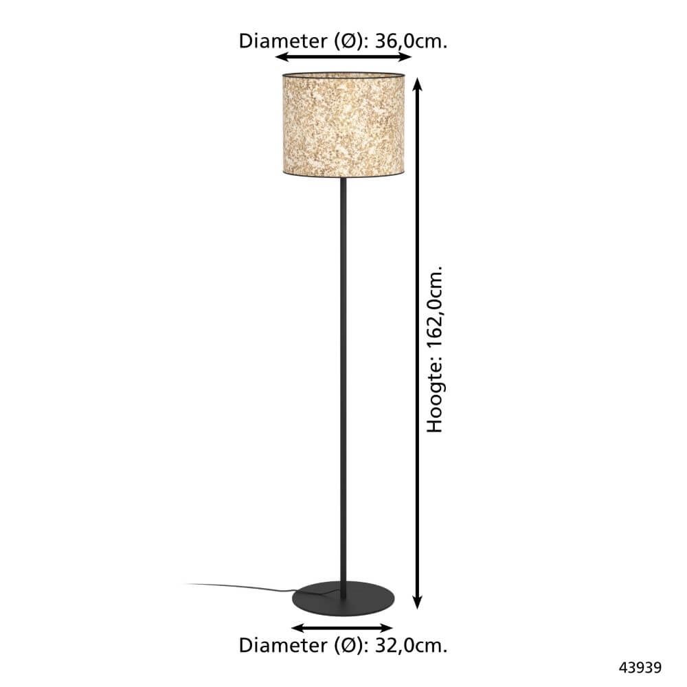 Lampadaire naturel Butterburn 162cm Eglo 9002759439392