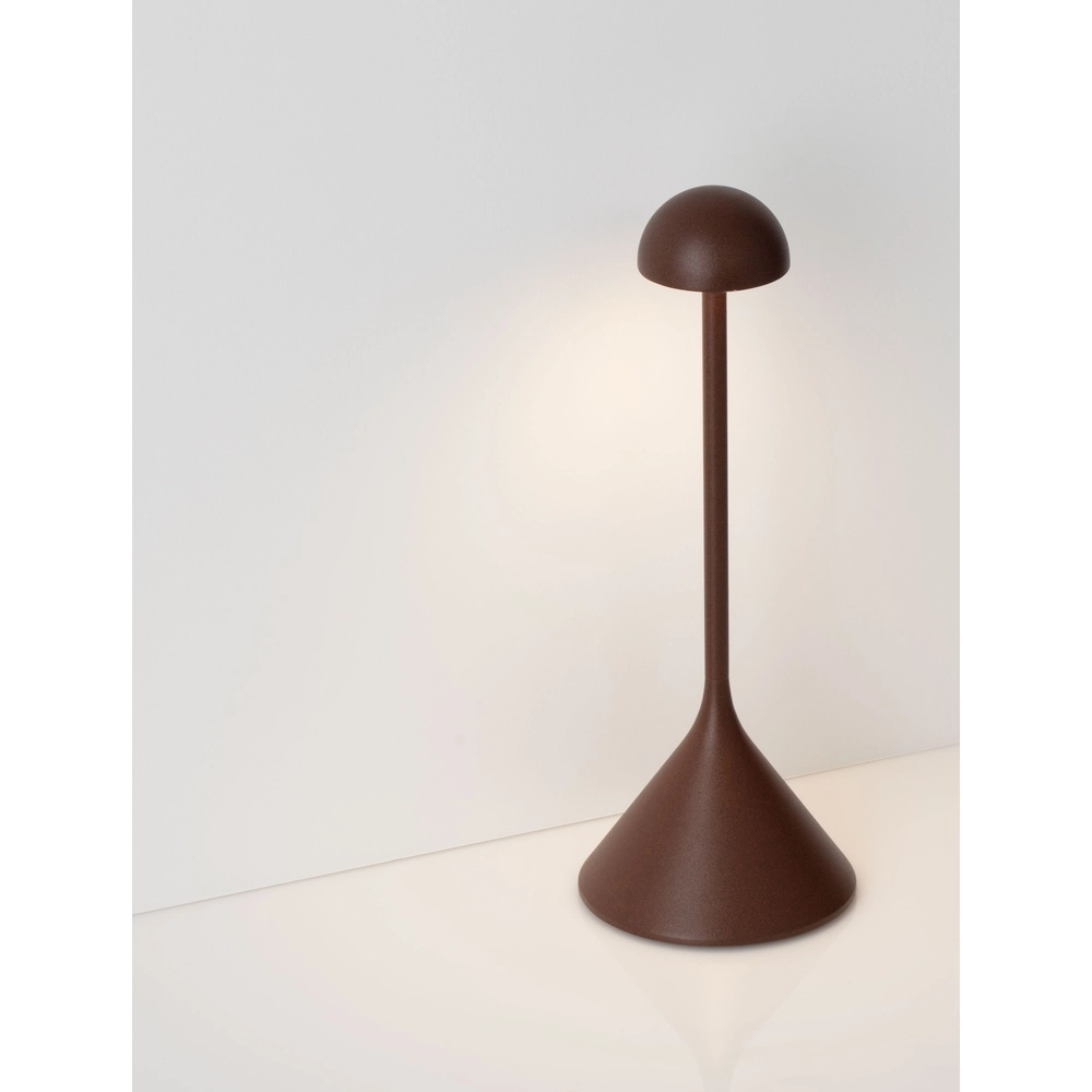 Lampe de table Dalt brun rouille rechargeable avec USB